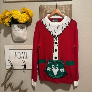 Ugly Christmas Santa sweater men’s size small good condition
